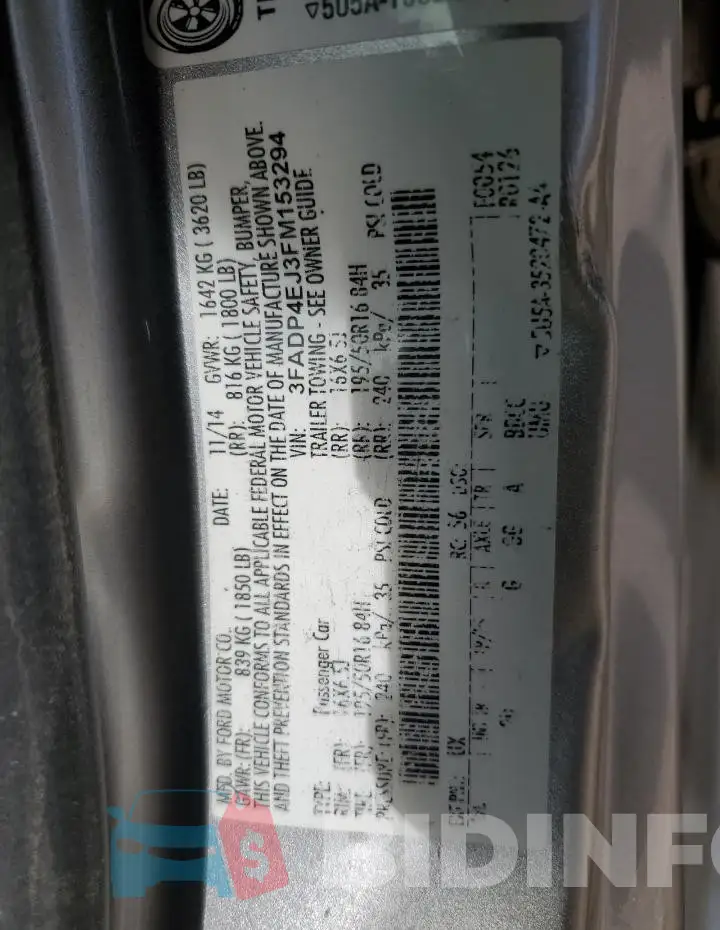 3FADP4EJ3FM153294 Photo# 12