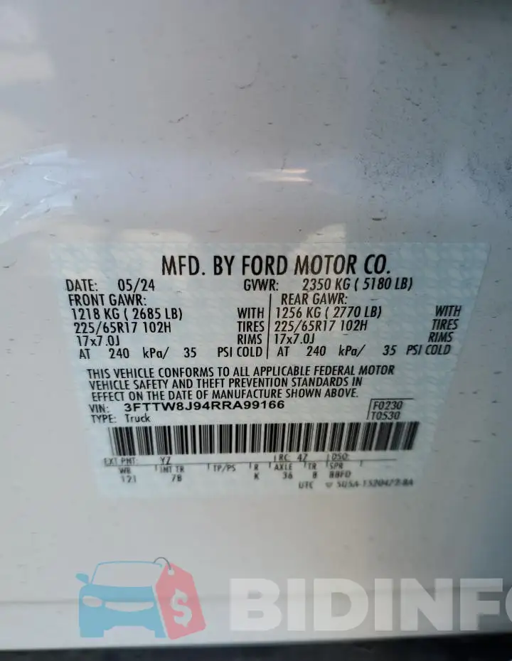 3FTTW8J94RRA99166 Photo# 12
