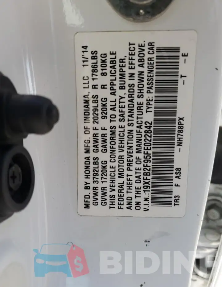 19XFB2F95FE022842 Photo# 13