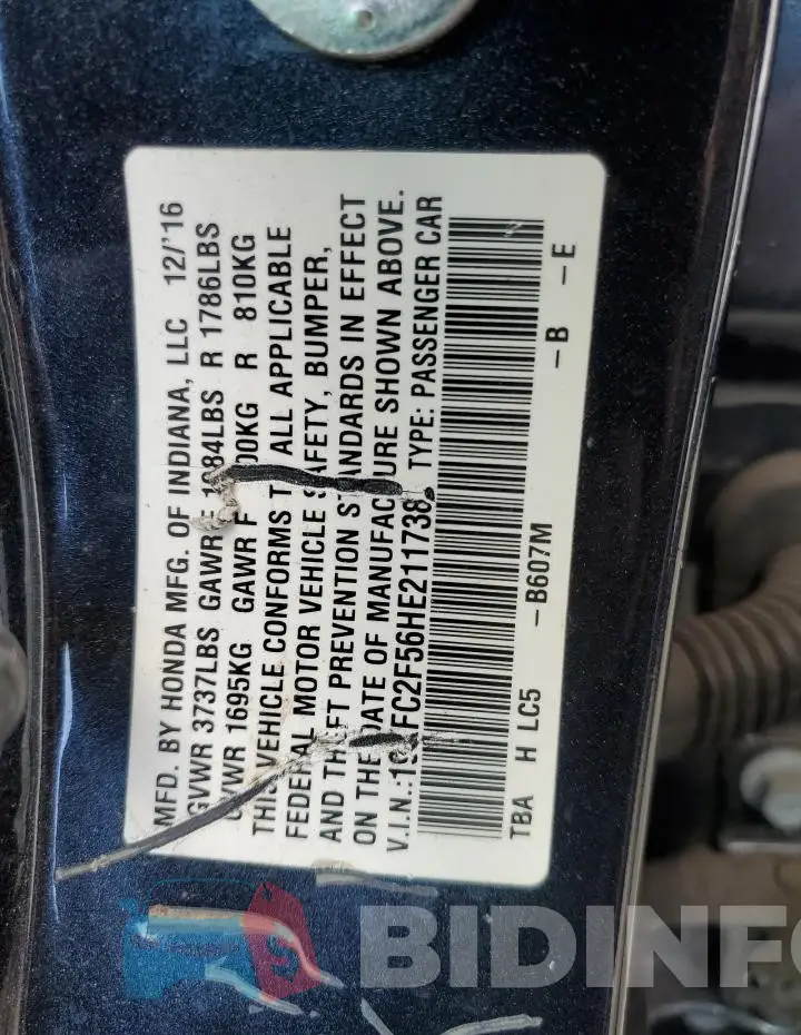 19XFC2F56HE211738 Photo# 12