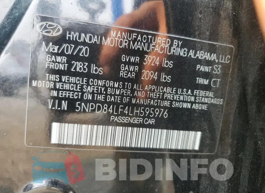 5NPD84LF4LH595976 Photo# 13