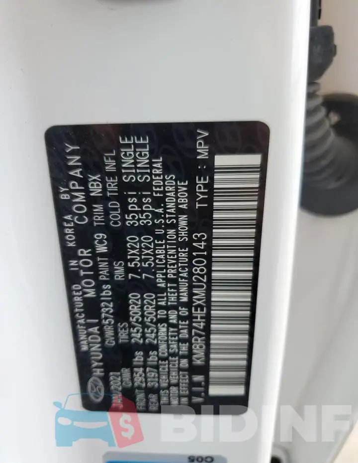 KM8R74HEXMU280143 Photo# 13