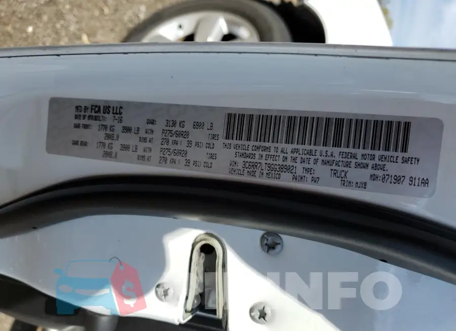 3C6RR7LT9GG389021 Photo# 13