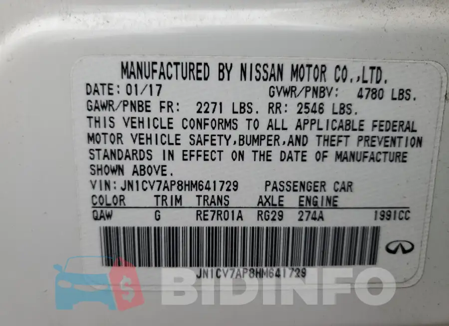 JN1CV7AP8HM641729 Photo# 12