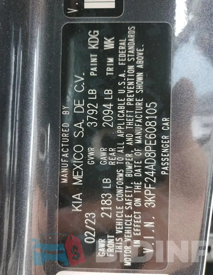 3KPF24AD8PE608105 Photo# 12