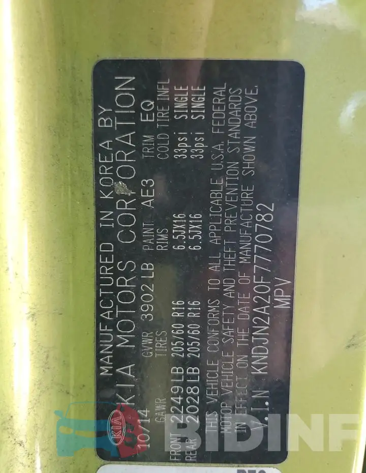 KNDJN2A20F7770782 Photo# 12
