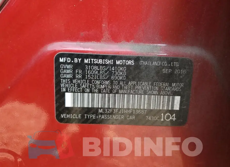 ML32F3FJ1HHF13687 Photo# 13