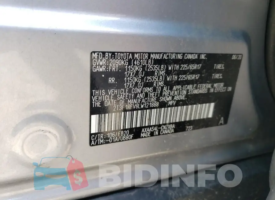 2T3F1RFV8LW121888 Photo# 12