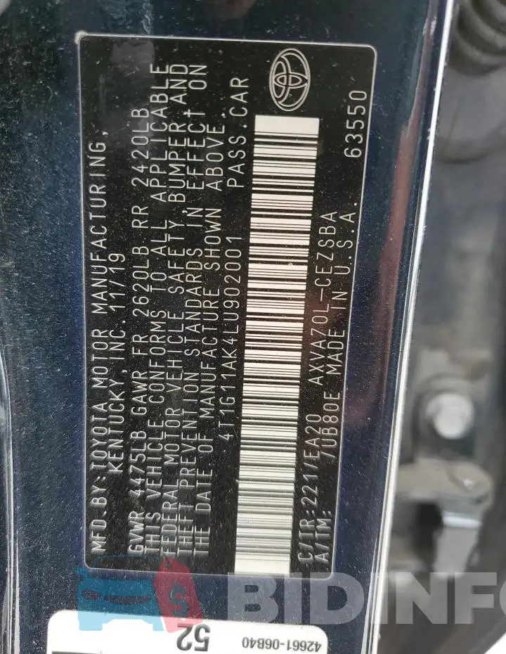 4T1G11AK4LU902001 Photo# 12