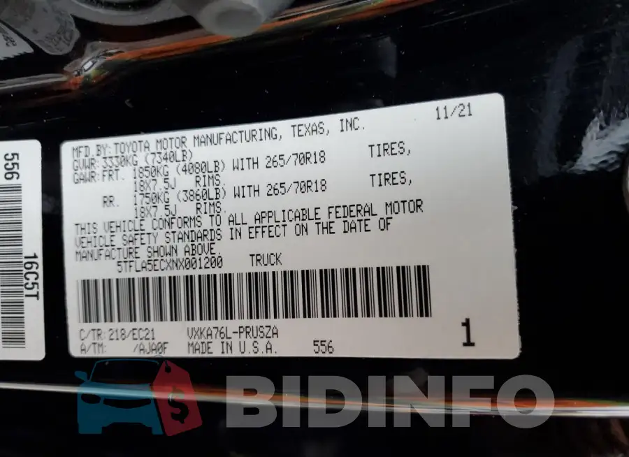 5TFLA5ECXNX001200 Photo# 12