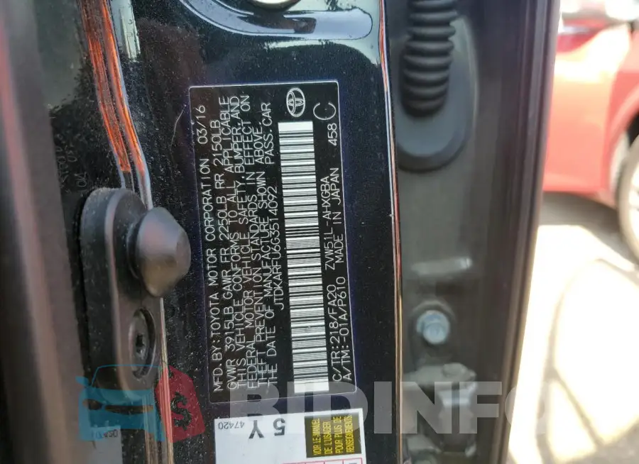 JTDKARFU6G3514092 Photo# 13