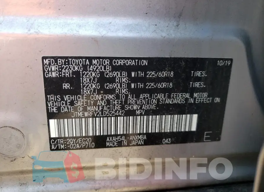 JTMEWRFV2LD525442 Photo# 12