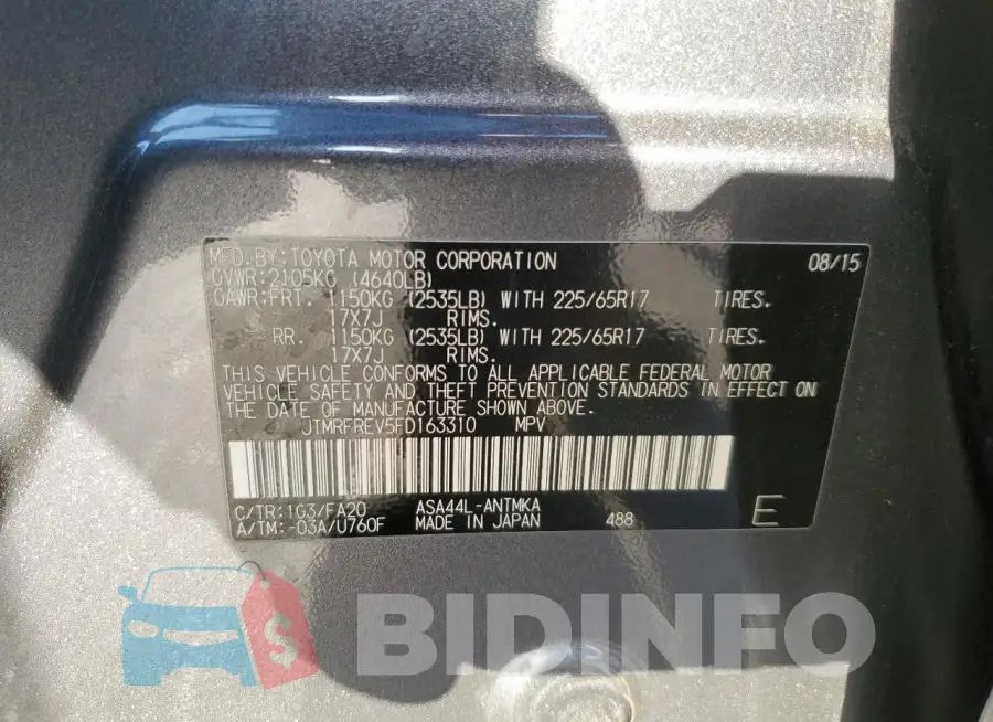 JTMRFREV5FD163310 Photo# 14