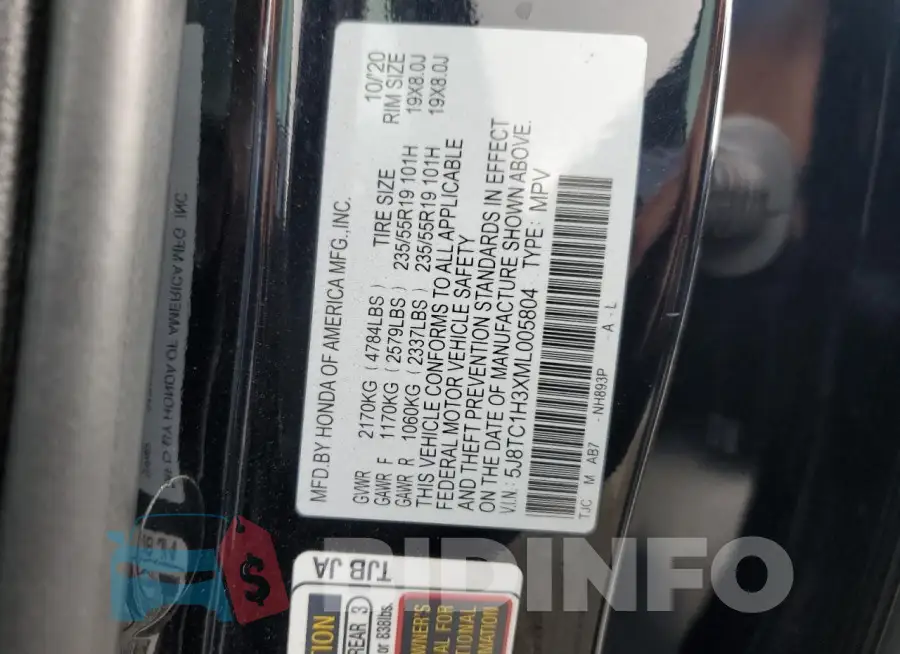5J8TC1H3XML005804 Photo# 14