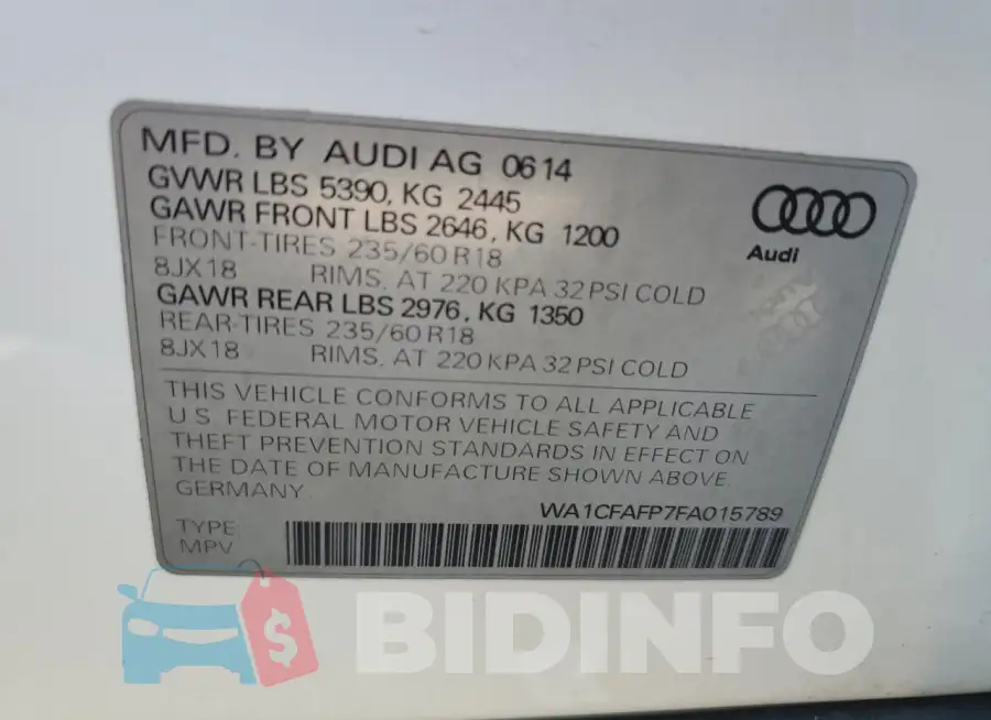 WA1CFAFP7FA015789 Photo# 12