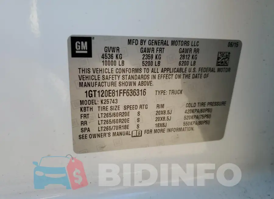 1GT120E81FF636316 Photo# 12