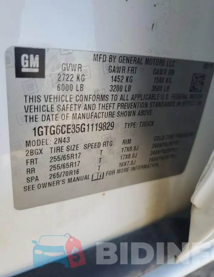 1GTG6CE35G1119829 Photo# 13