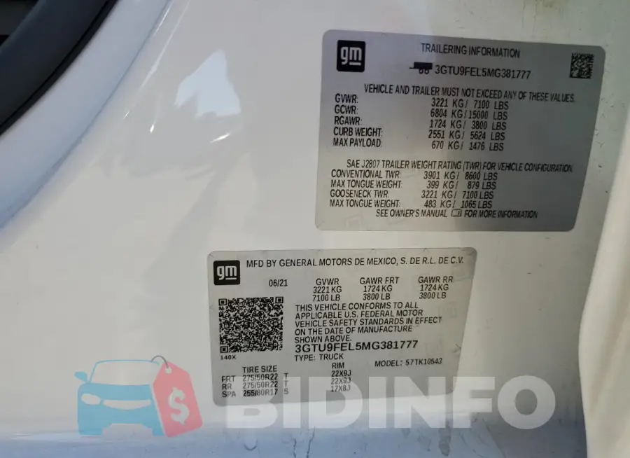3GTU9FEL5MG381777 Photo# 12
