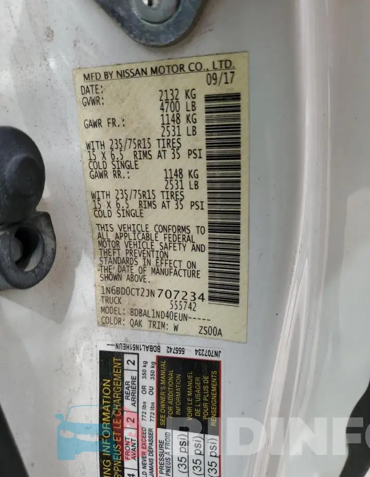 1N6BD0CT2JN707234 Photo# 13