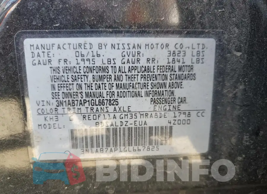 3N1AB7AP1GL667825 Photo# 13