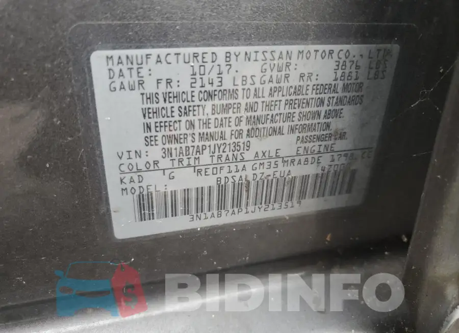 3N1AB7AP1JY213519 Photo# 12