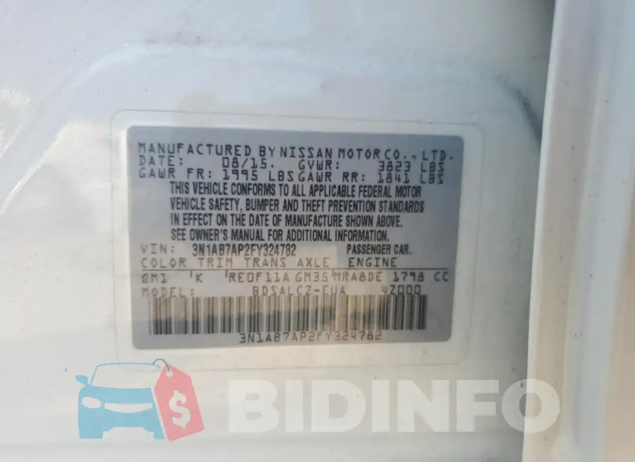 3N1AB7AP2FY324782 Photo# 13