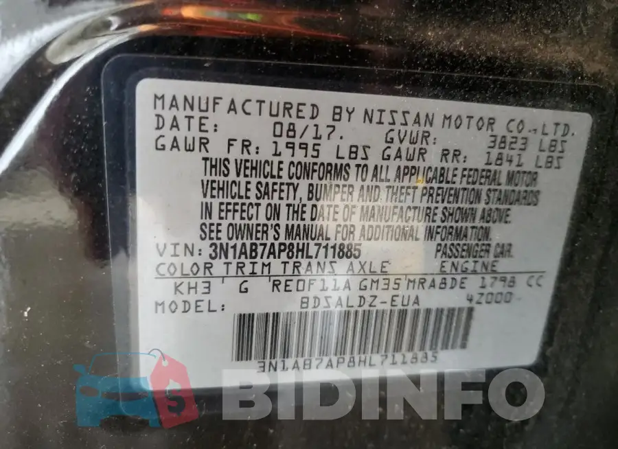 3N1AB7AP8HL711885 Photo# 12