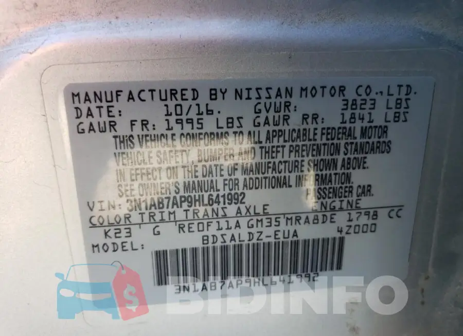 3N1AB7AP9HL641992 Photo# 12