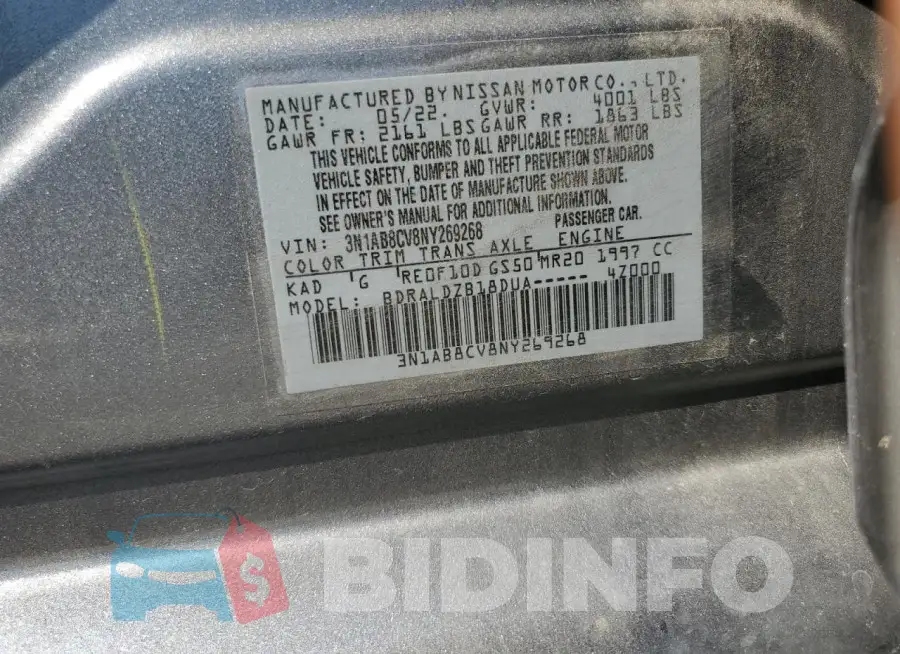 3N1AB8CV8NY269268 Photo# 12