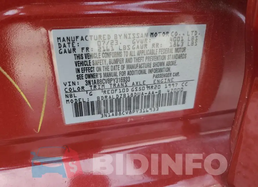 3N1AB8CV8PY316933 Photo# 13