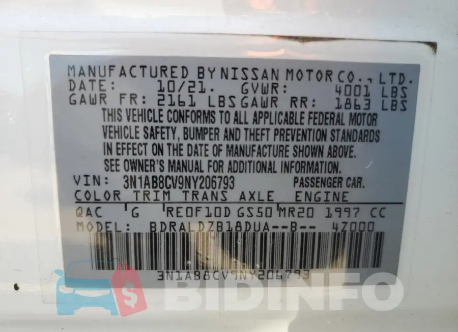 3N1AB8CV9NY206793 Photo# 13