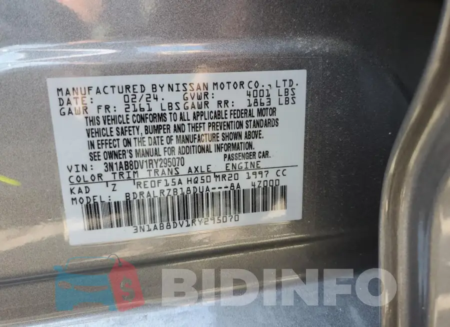3N1AB8DV1RY295070 Photo# 12
