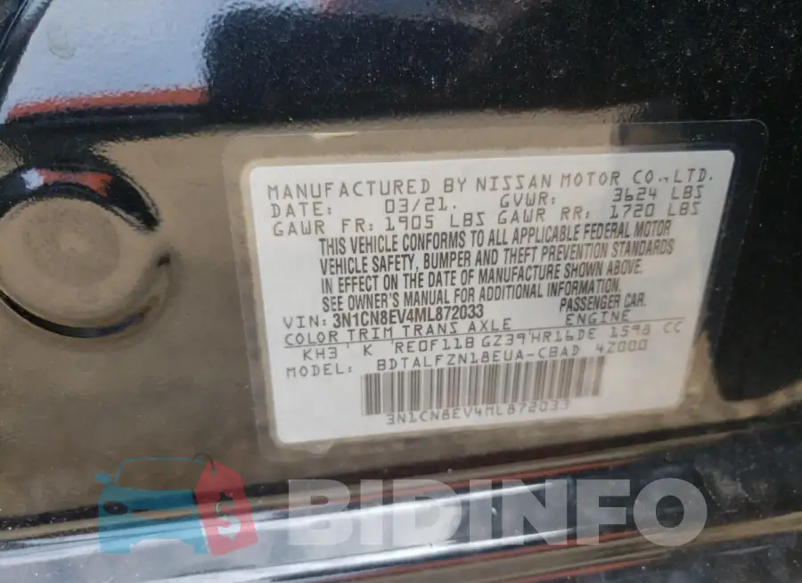 3N1CN8EV4ML872033 Photo# 13