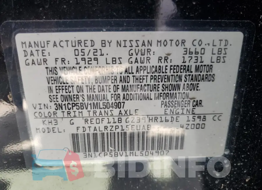 3N1CP5BV1ML504907 Photo# 13