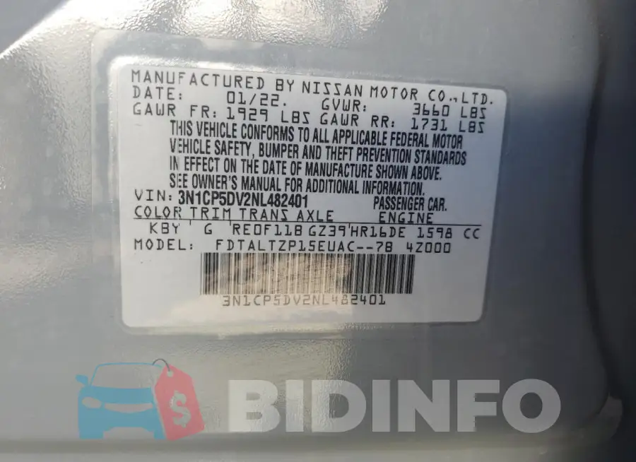 3N1CP5DV2NL482401 Photo# 14