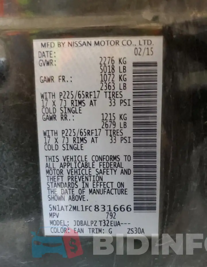 5N1AT2ML1FC831666 Photo# 13