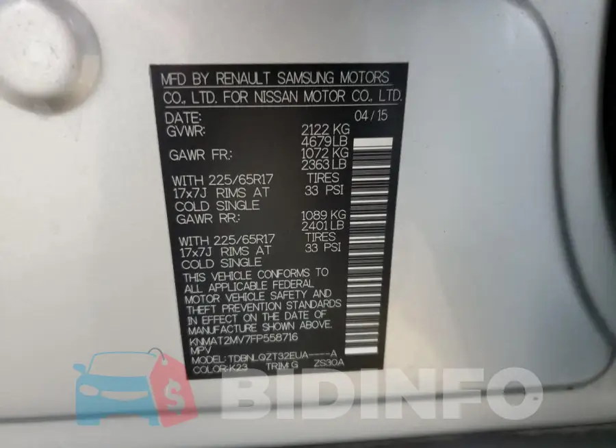 KNMAT2MV7FP558716 Photo# 14