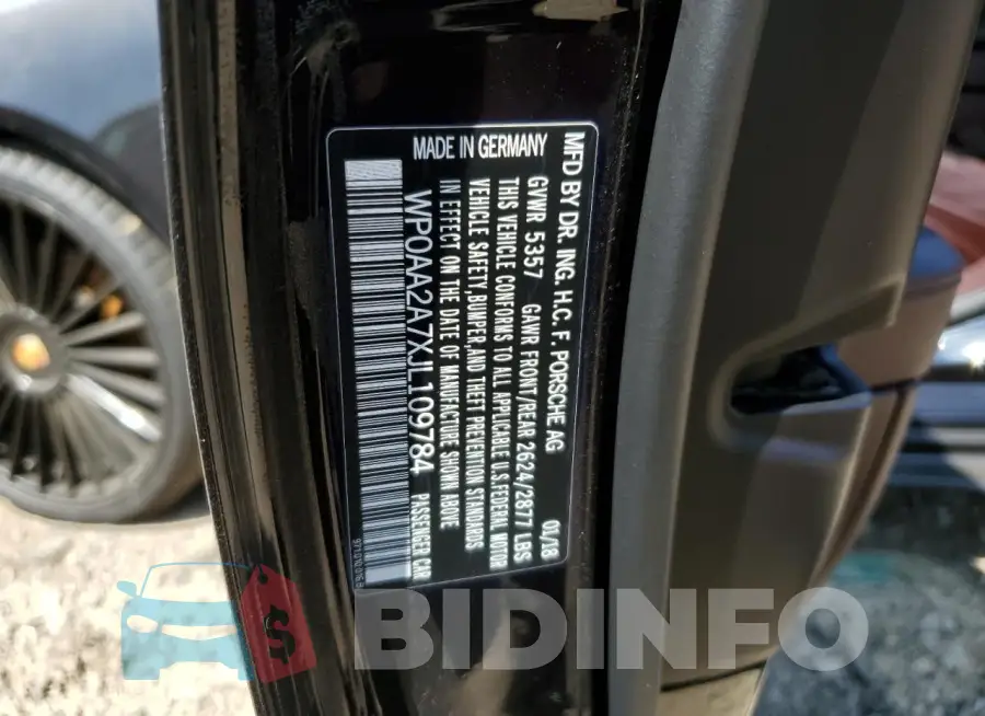 WP0AA2A7XJL109784 Photo# 12