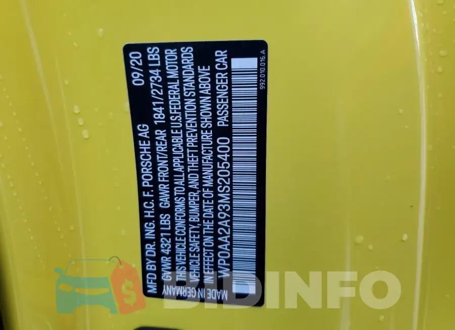 WP0AA2A93MS205400 Photo# 13