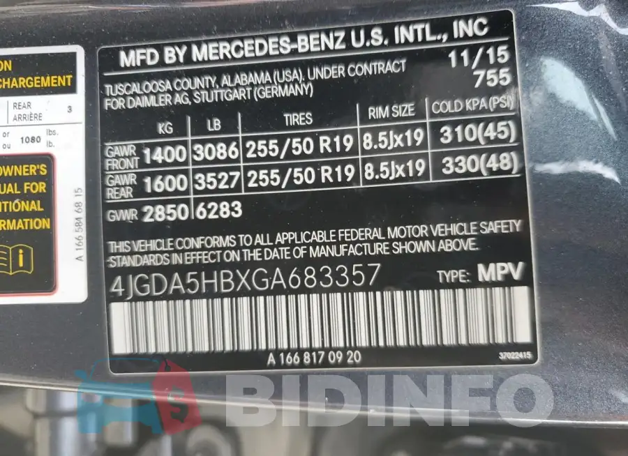 4JGDA5HBXGA683357 Photo# 14