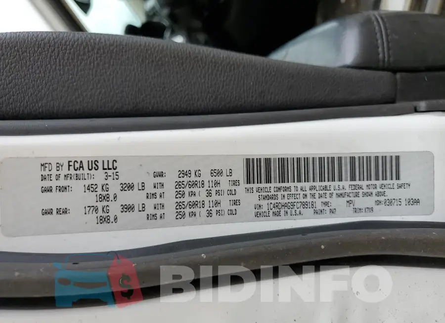 1C4RDHAG9FC789181 Photo# 12