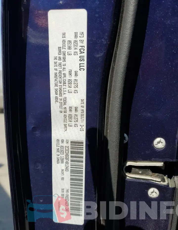 2C3CDXBG8FH812403 Photo# 12