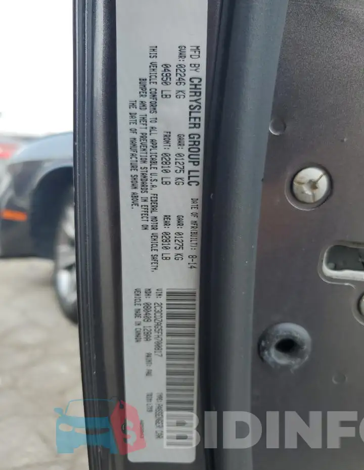 2C3CDZAG5FH700817 Photo# 12