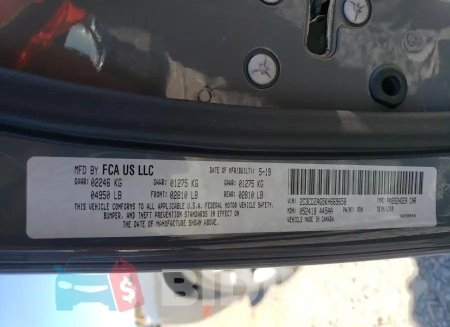2C3CDZAG5KH669658 Photo# 12