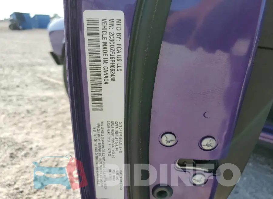 2C3CDZFJ6PH662438 Photo# 12