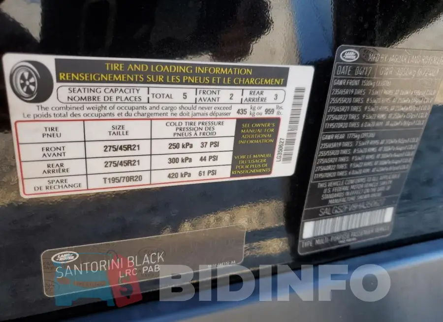 SALGS2FV8HA350627 Photo# 14