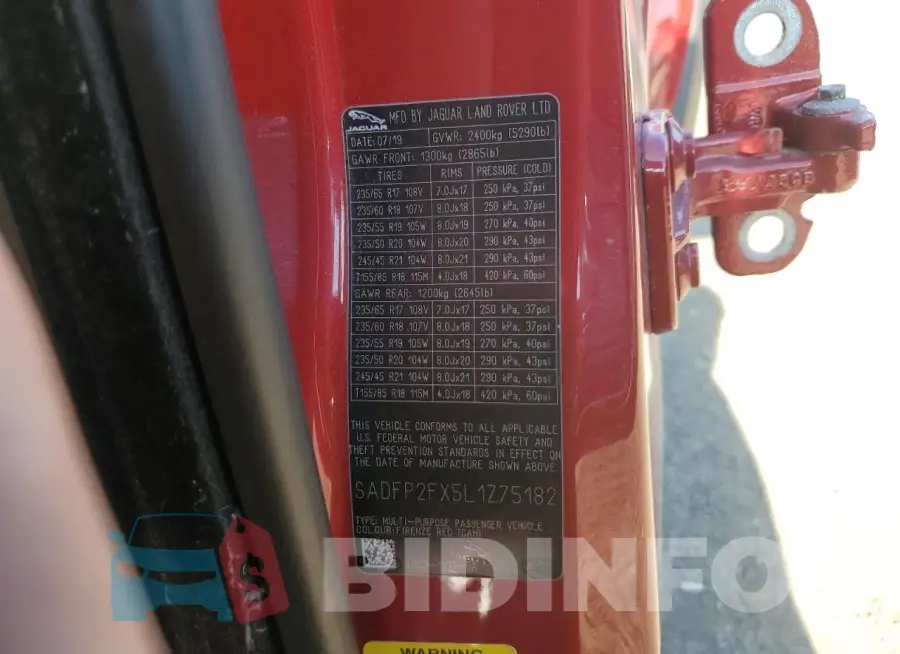 SADFP2FX5L1Z75182 Photo# 13
