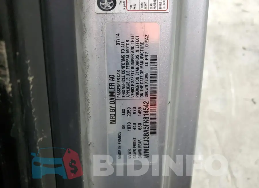 WMEEJ3BA5FK814542 Photo# 12
