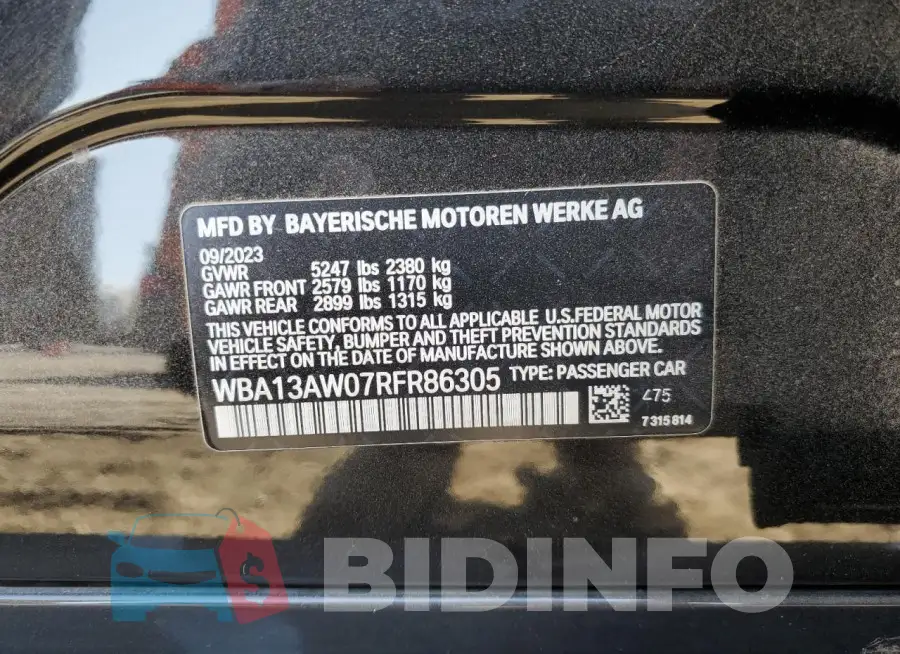 WBA13AW07RFR86305 Photo# 12