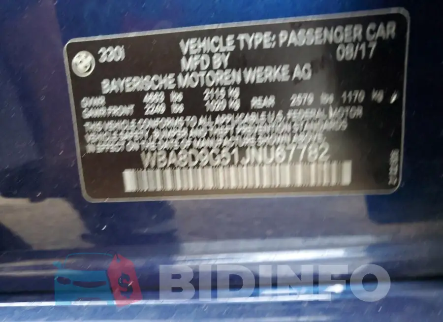 WBA8D9G51JNU67782 Photo# 13